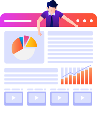 Abstract floating SEO chart icon